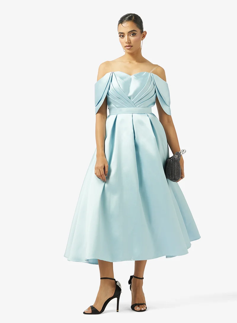 Akadia Fashion SKIRTLESS PLEATED BUST TAFFETA DRESS MD